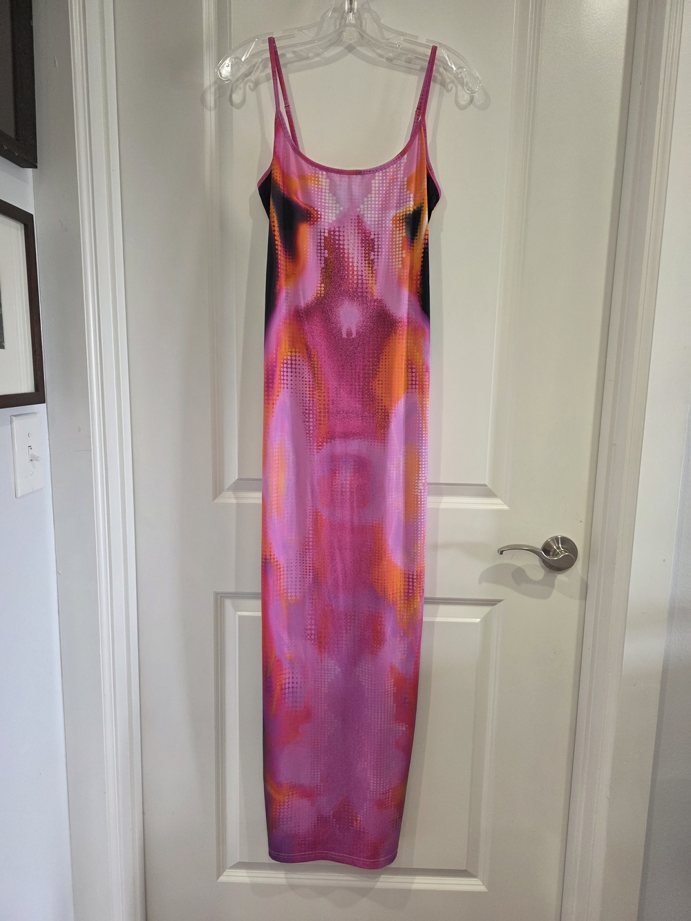 White Fox Boutique Pink & Orange Tie-Dye Slip Maxi Dress